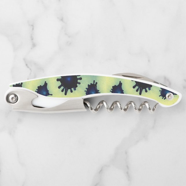 Paint Splatter in Blue and Green Corkscrew (Front)