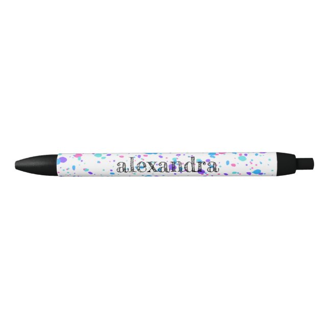 Paint Splatter Name Ink Pen - Multi Pink (Front)