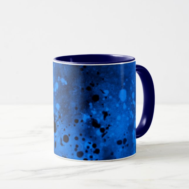 Paint Splatter Neon blue Mug (Front Right)