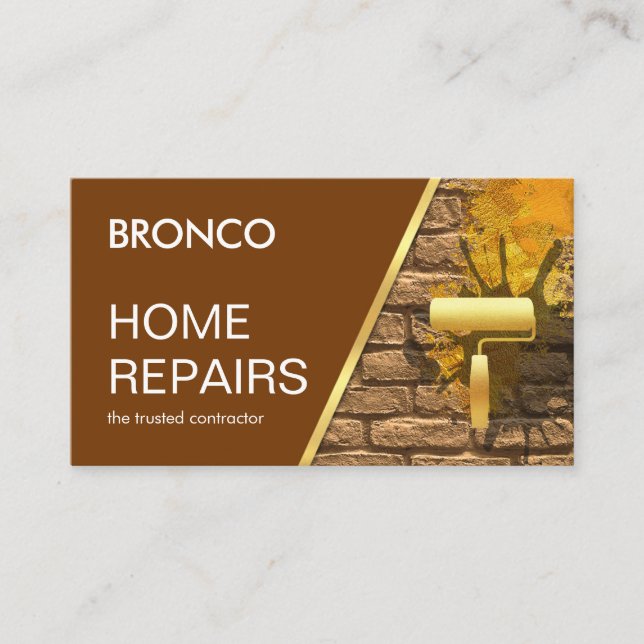 Paint Splatter On Brick Wall Business Card (Front)