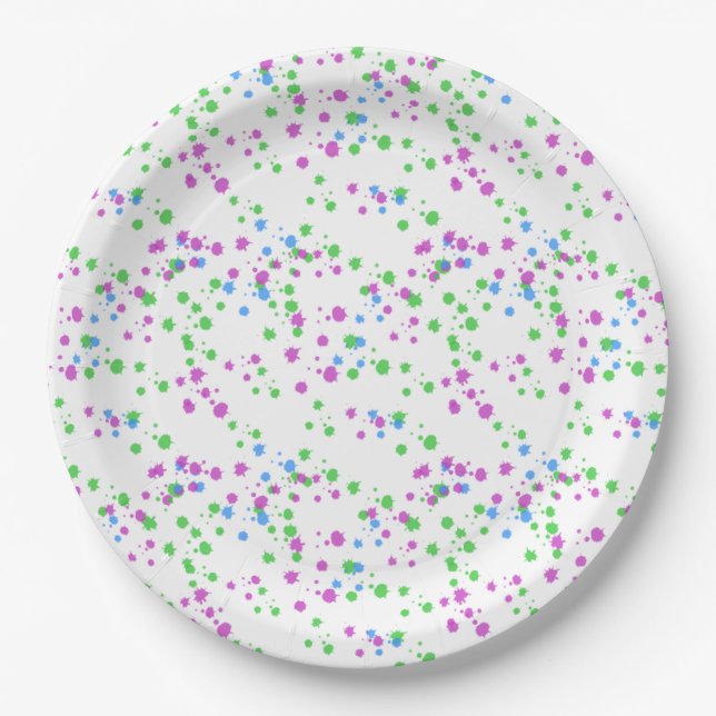 Paint Splatter Paper Plate (Front)