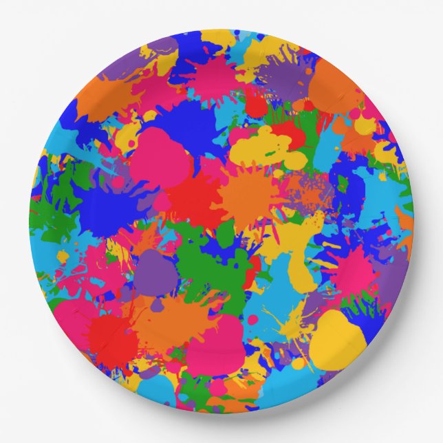 Paint Splatter Paper Plate (Front)