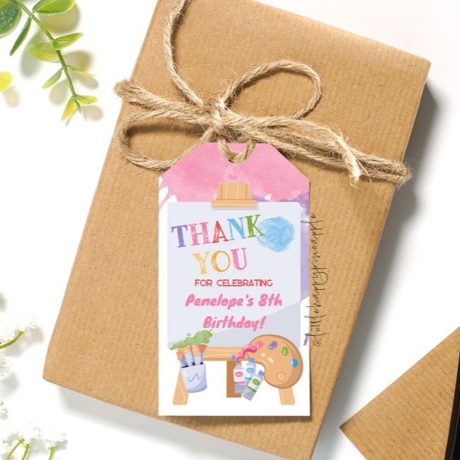 Paint Splatter Party Thank You Gift Tag (Creator Uploaded)