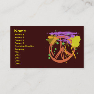 PAINT SPLATTER PEACE SIGN BUSINESS CARD