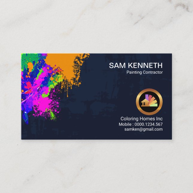 Paint Splatter Peeling Paint On Wall Painter Business Card (Front)