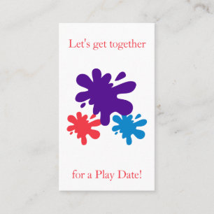 Paint Splatter Playdate Calling Card