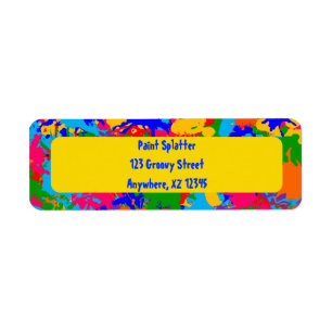 Paint Splatter Return Address Label