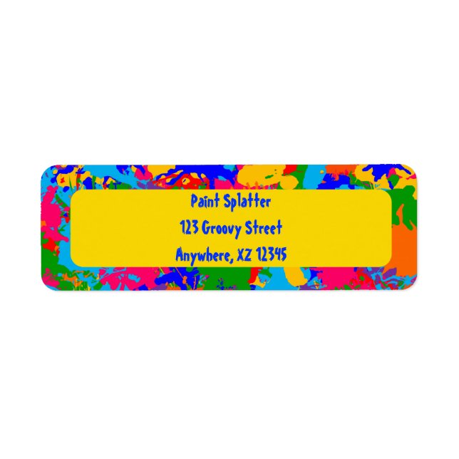 Paint Splatter Return Address Label (Front)