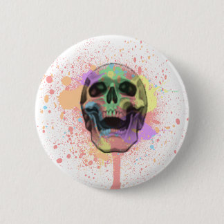 Paint Splatter Skull Button
