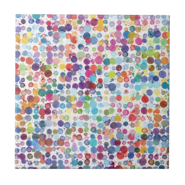 Paint Splatter Splashes Ceramic Tile (Front)