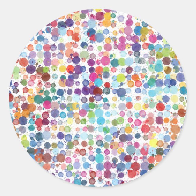 Paint Splatter Splashes Classic Round Sticker (Front)