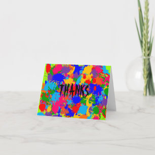Paint Splatter Thank You Card