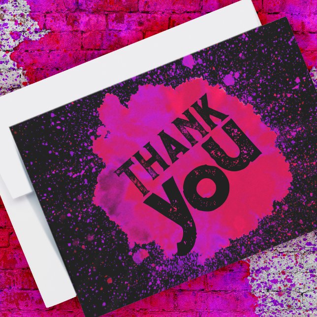 Paint Splatter Thank You - Pink on Black (Creator Uploaded)