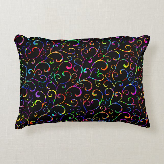 Paint Splatter Vines Decorative Cushion (Front)