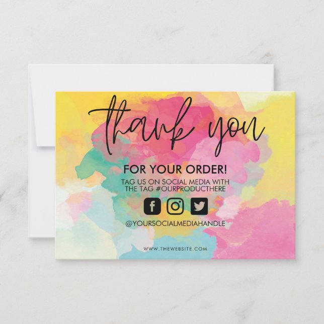 Paint Splatter Watercolor Thank you Media Insert (Front)