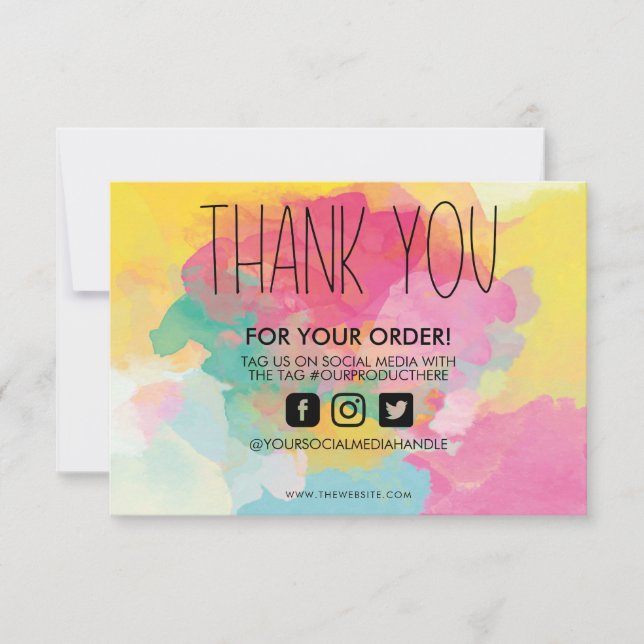 Paint Splatter Watercolor Thank you Media Insert (Front)