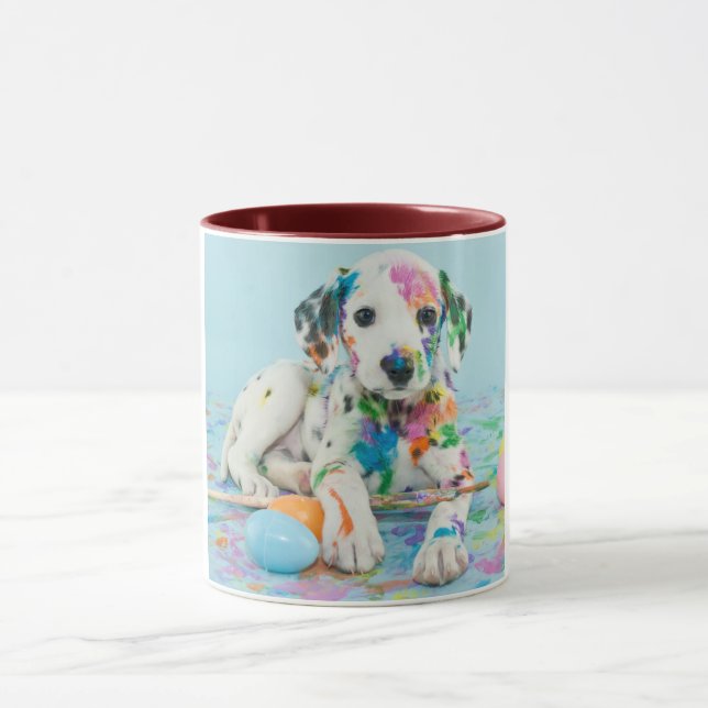 PAINT SPLATTERED DALMATIAN TWO TONED MUG. MUG (Center)