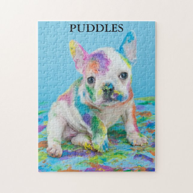 PAINT SPLATTERED PUPPY PUZZLE! JIGSAW PUZZLE (Vertical)