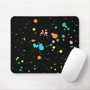 Paint Splatters On Black Mouse Pad