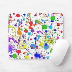 Paint Splatters On White Mouse Pad
