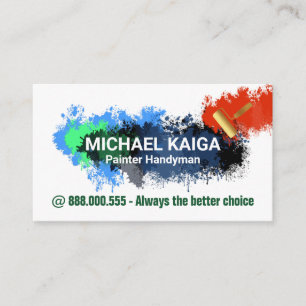 Paint Splatters Painting Service Business Card