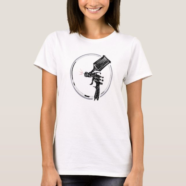 Paint Spray Gun Car Auto Body Repair Distressed De T-Shirt (Front)