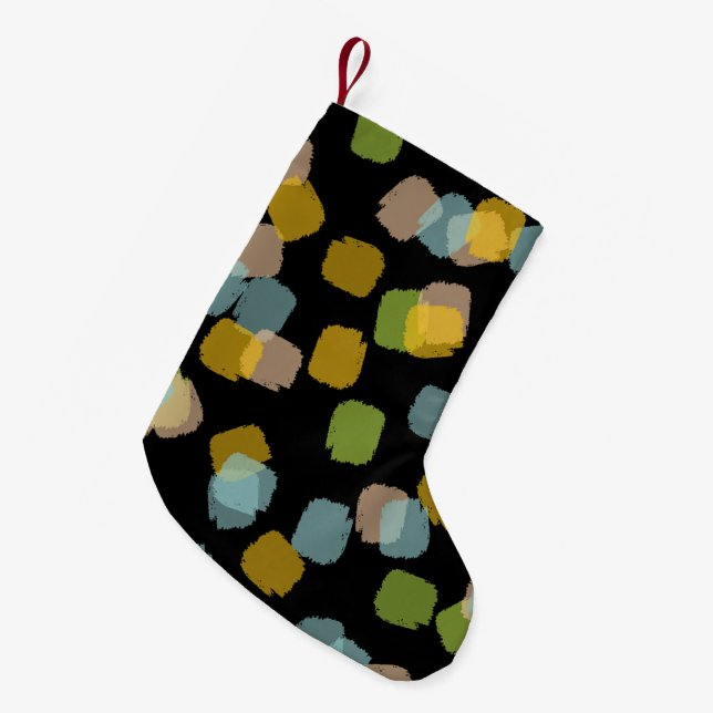 Paint Squares Black Small Christmas Stocking (Front (Hanging))