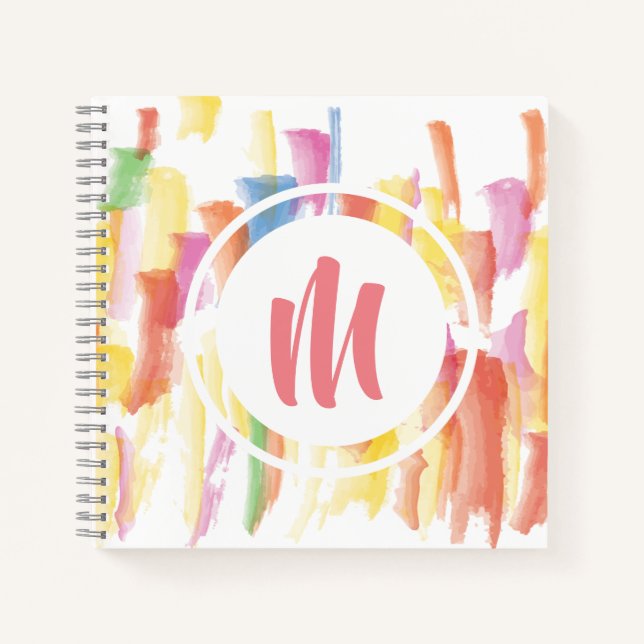 Paint Stained Monogram Sketchbook Notebook (Front)