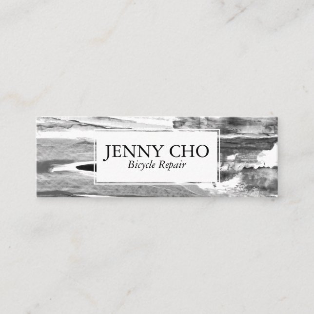 Paint stripe hand painted texture minimalist mini business card (Front)