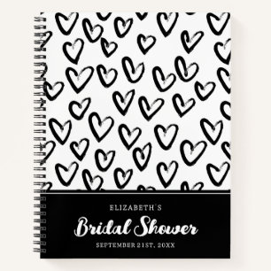 Paint Stroke Heart Pattern   Bridal Shower Notebook