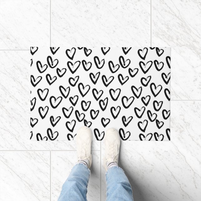 Paint Stroke Heart Pattern Doormat (Indoor)