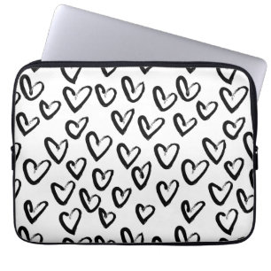 Paint Stroke Heart Pattern Laptop Sleeve