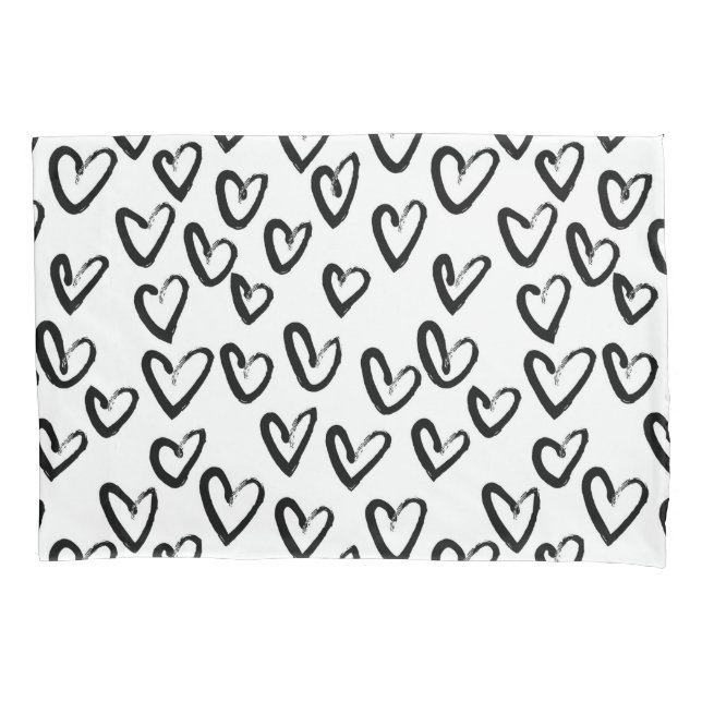 Paint Stroke Heart Pattern Pillowcase (Front-Left)