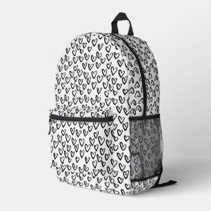 Paint Stroke Heart Pattern Printed Backpack