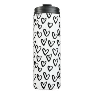 Paint Stroke Heart Pattern Thermal Tumbler