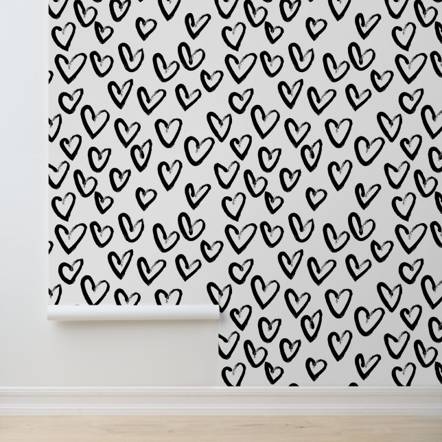 Paint Stroke Heart Pattern Wallpaper (Application)