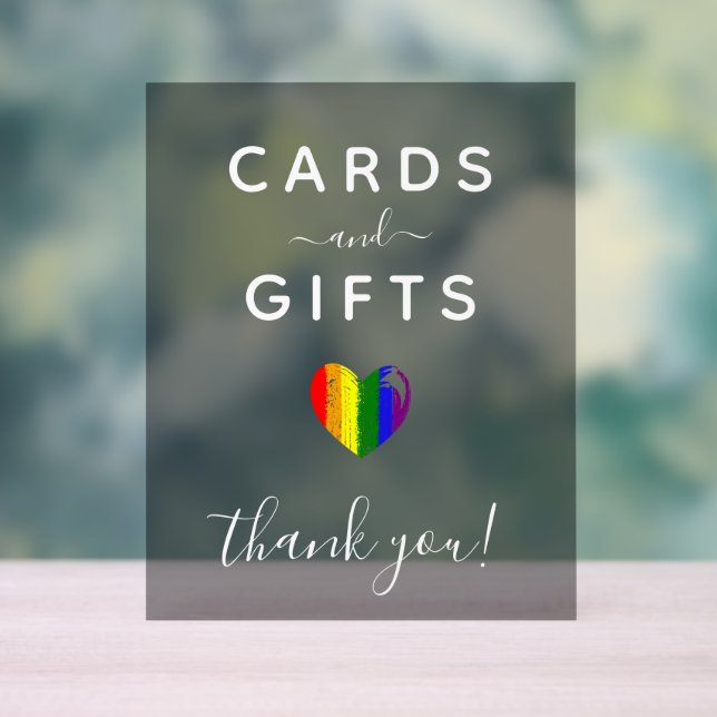 Paint Stroke Pride Heart Cards & Gifts Acrylic Sign (Neutral)