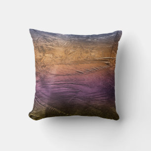 Paint Stroke Purple Bronze Orange Metllic Accent Cushion