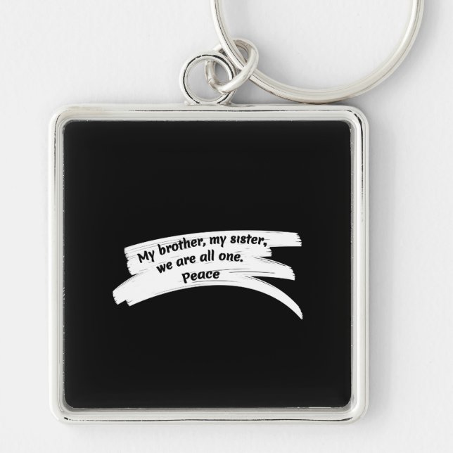 Paint Stroke Wipe Peace Message Key Ring (Front)