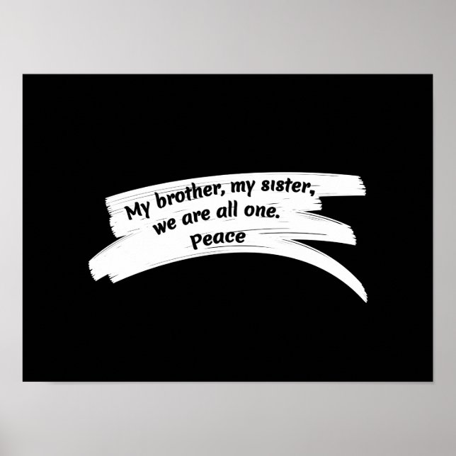 Paint Stroke Wipe Peace Message Poster (Front)