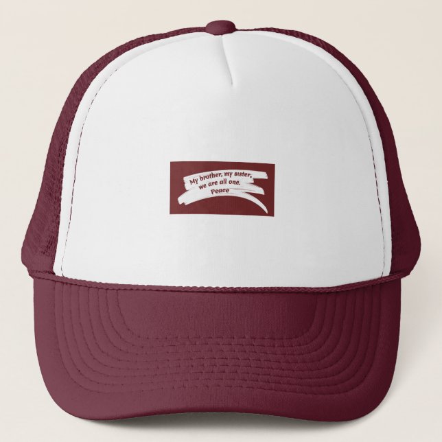 Paint Stroke Wipe Peace Message Trucker Hat (Front)