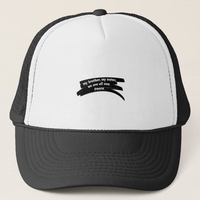 Paint Stroke Wipe Peace Message Trucker Hat (Front)