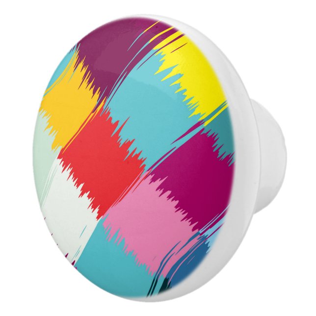 Paint strokes abstract design ceramic knob (Right)