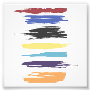 Paint Strokes Artistic Abstract Colour Streaks Photo Print