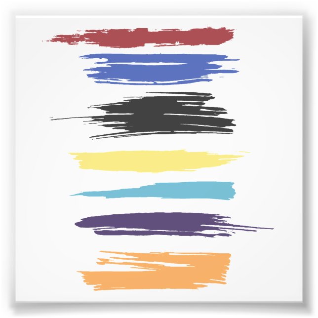 Paint Strokes Artistic Abstract Colour Streaks Photo Print (Front)