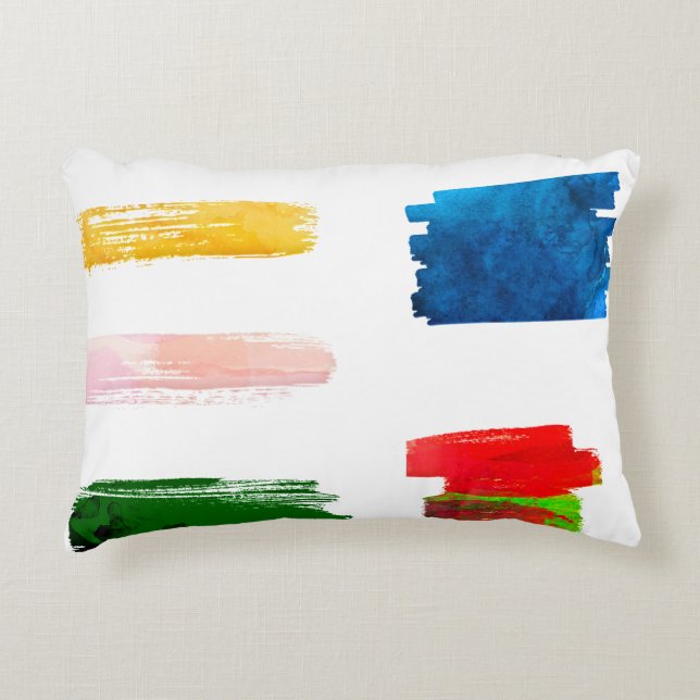 Paint strokes blobs glitter splat decorative cushion (Front)