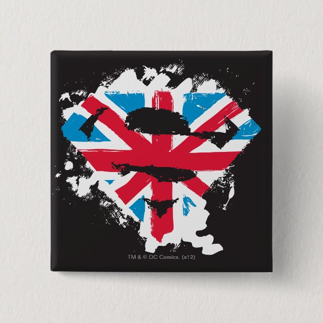 Paint Strokes British S-Shield 15 Cm Square Badge (Front)