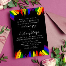 Paint Strokes Pride Flag Black LGBT Formal Wedding