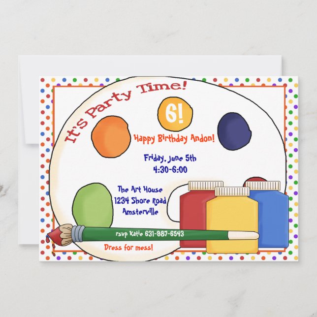 Paint Supplies Invitation (Front)