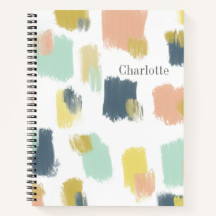 Paint Swatches in Pastel Earth Tones with Name Notebook